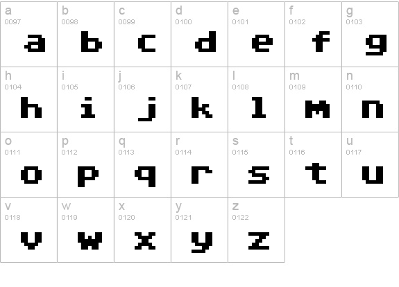 Adore64 lowercase a-z preview