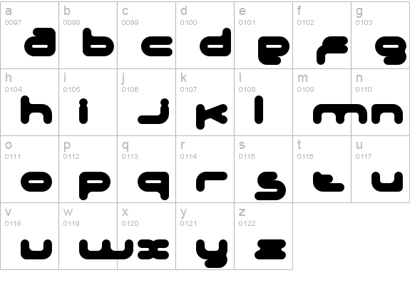 Adrenalin-Bubble lowercase a-z preview