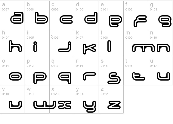 Adrenalin-BubbleOutline lowercase a-z preview