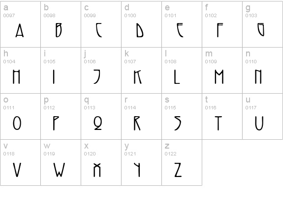 Adresack lowercase a-z preview