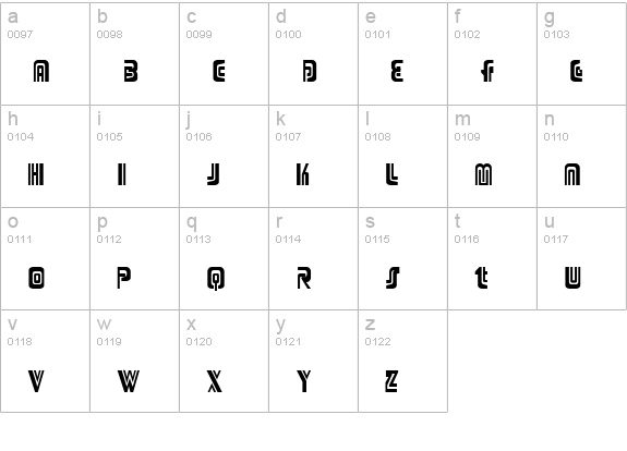 Adriator lowercase a-z preview