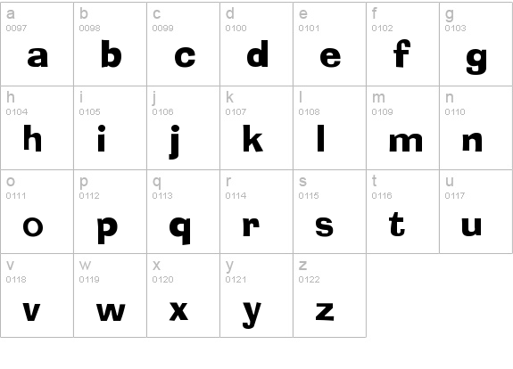 AdSix lowercase a-z preview