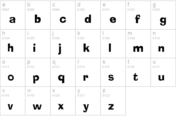 AdSix ICG lowercase a-z preview