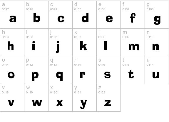AdTen lowercase a-z preview