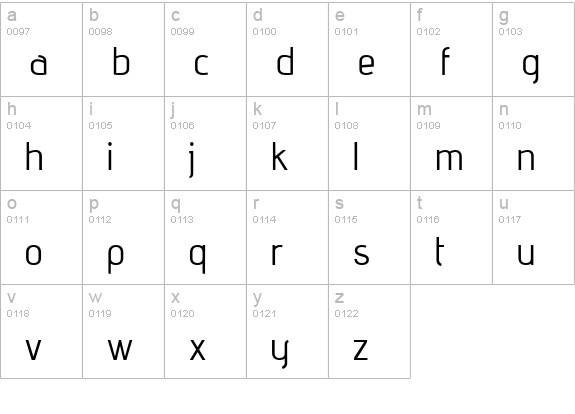 advent Bold lowercase a-z preview