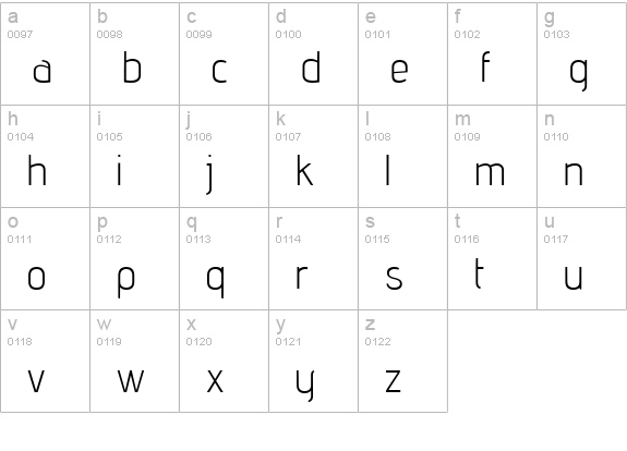 advent Light lowercase a-z preview