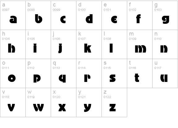AdvertisersGothic Regular DB lowercase a-z preview