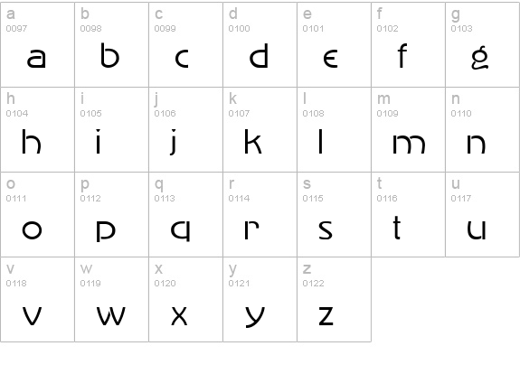 AdvertisersGothicLight-Regular lowercase a-z preview