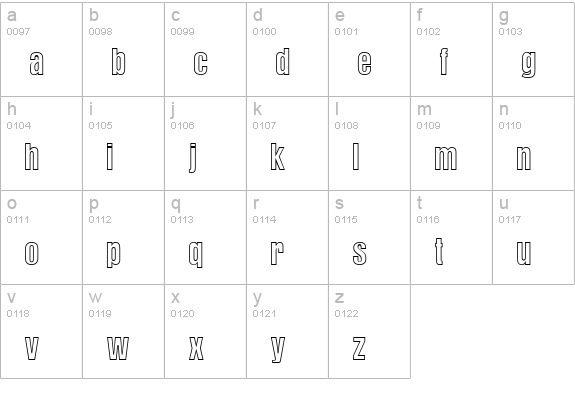 AdvertisersOutline-Regular lowercase a-z preview