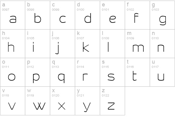 Aero Display SSi lowercase a-z preview