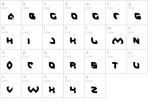 AERO GLASS lowercase a-z preview