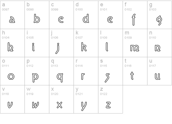 Aerolite Sky lowercase a-z preview