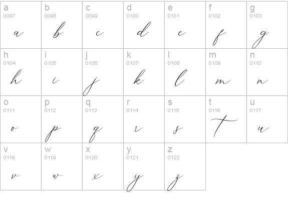 Aerotis lowercase a-z preview