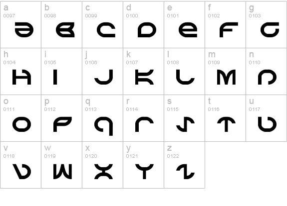 Aetherfox lowercase a-z preview