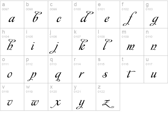 Affair lowercase a-z preview