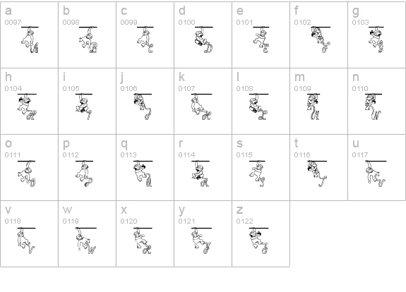 Affenschaukel lowercase a-z preview