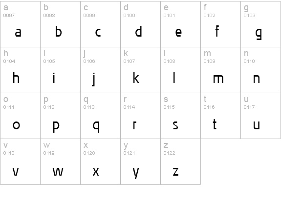 Affluent lowercase a-z preview