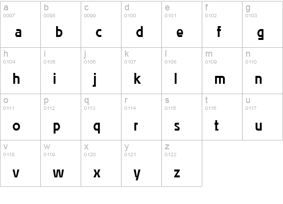 Affluent Bold lowercase a-z preview