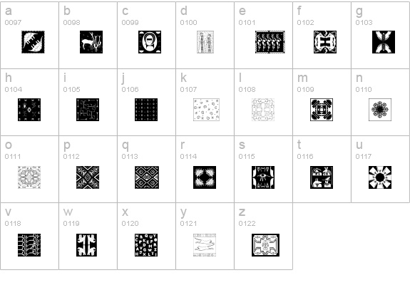 AfricanPattern lowercase a-z preview