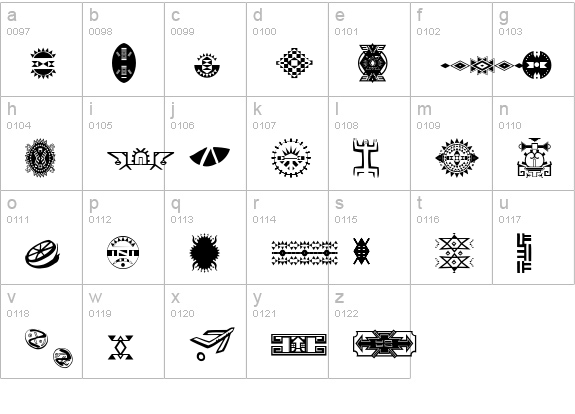 AfroDisiac lowercase a-z preview