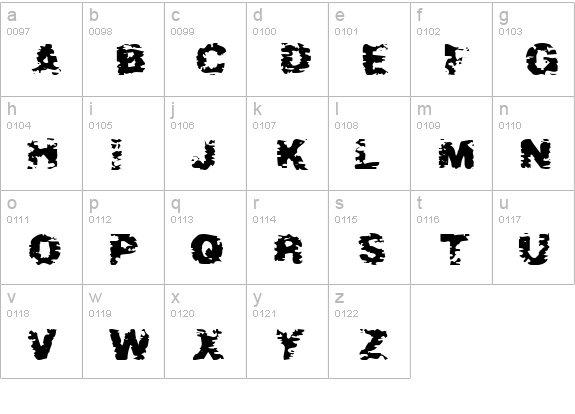 After Shok lowercase a-z preview