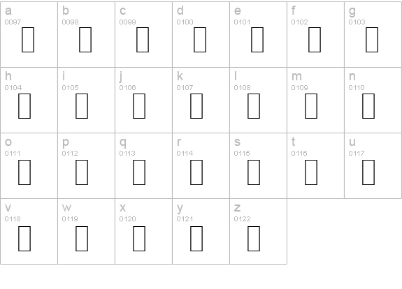 AGA Arabesque lowercase a-z preview