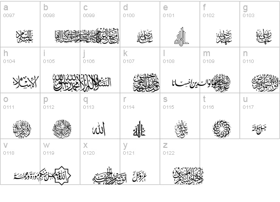 FontsMarket.com - Details of AGA Islamic Phrases font