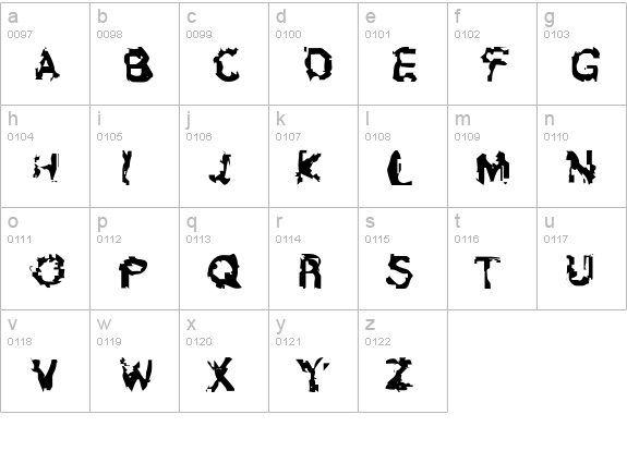 Agressiva lowercase a-z preview