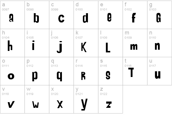 AHDN lowercase a-z preview