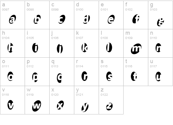 AidaOops lowercase a-z preview