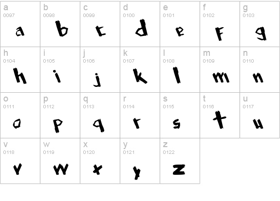 AINHONA lowercase a-z preview