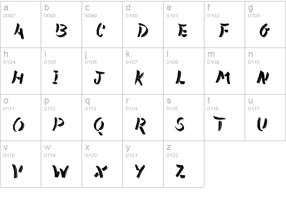 Air Brush lowercase a-z preview