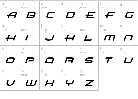 Air Flow BTN BoldOblique lowercase a-z preview