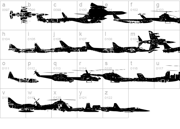 Air Force lowercase a-z preview