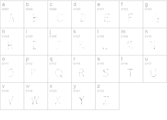 Airbrush lowercase a-z preview