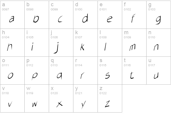 AirCut Light lowercase a-z preview