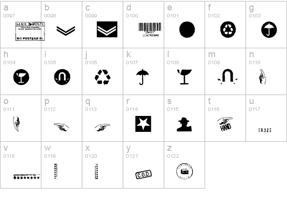 AirMail-Postage lowercase a-z preview