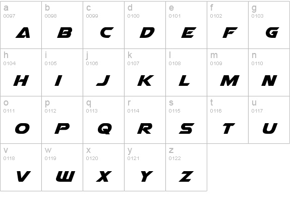 Airstrike lowercase a-z preview