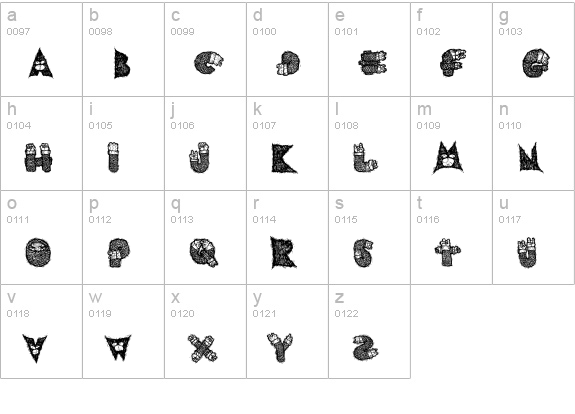 AIxDARBOTZCUMI lowercase a-z preview