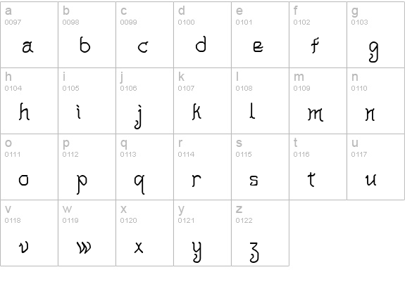 Akashi MF lowercase a-z preview