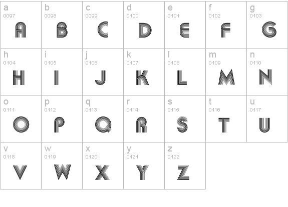 AkiLines lowercase a-z preview