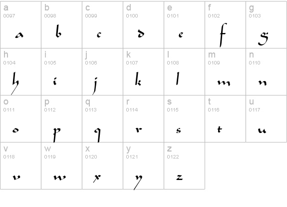 Aladdin lowercase a-z preview
