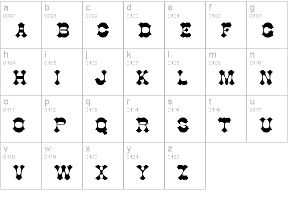 AlamoCapsSSK Regular lowercase a-z preview