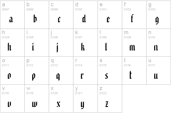 Alaric SSi lowercase a-z preview