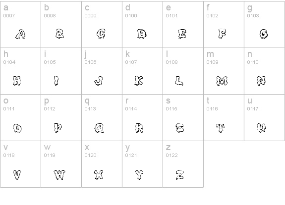 Alaska lowercase a-z preview