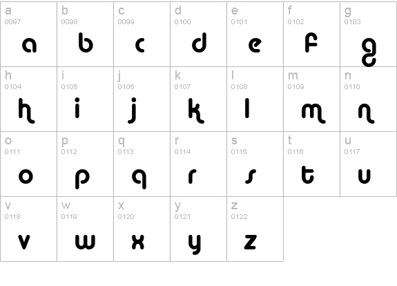 Alba lowercase a-z preview