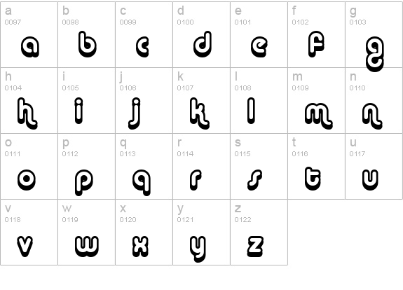 Alba Super lowercase a-z preview