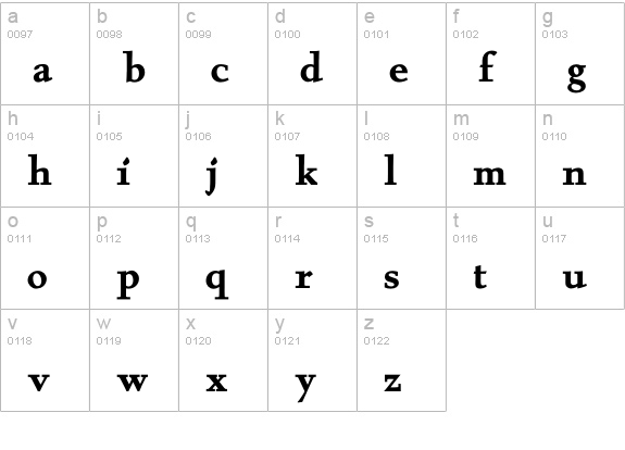 AlbertanBoldL lowercase a-z preview