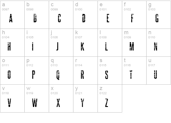 ALCATRAZ lowercase a-z preview