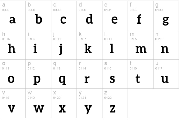 Aleo Bold lowercase a-z preview